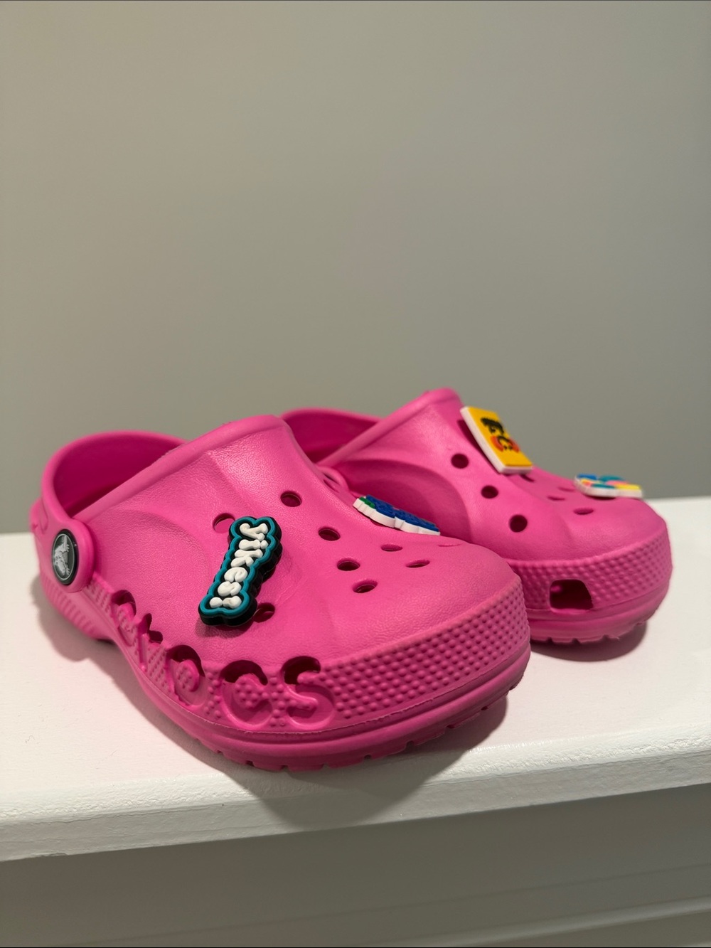 Kids Pink Clog Shoes with Fun Charms
